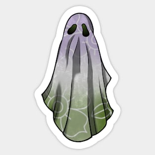 Genderqueer Pride Flowery Ghost Sticker